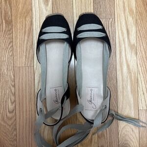 Gaino Made In Spain Metallic Espadrille Wedge Summer Sandals - Size 40‎